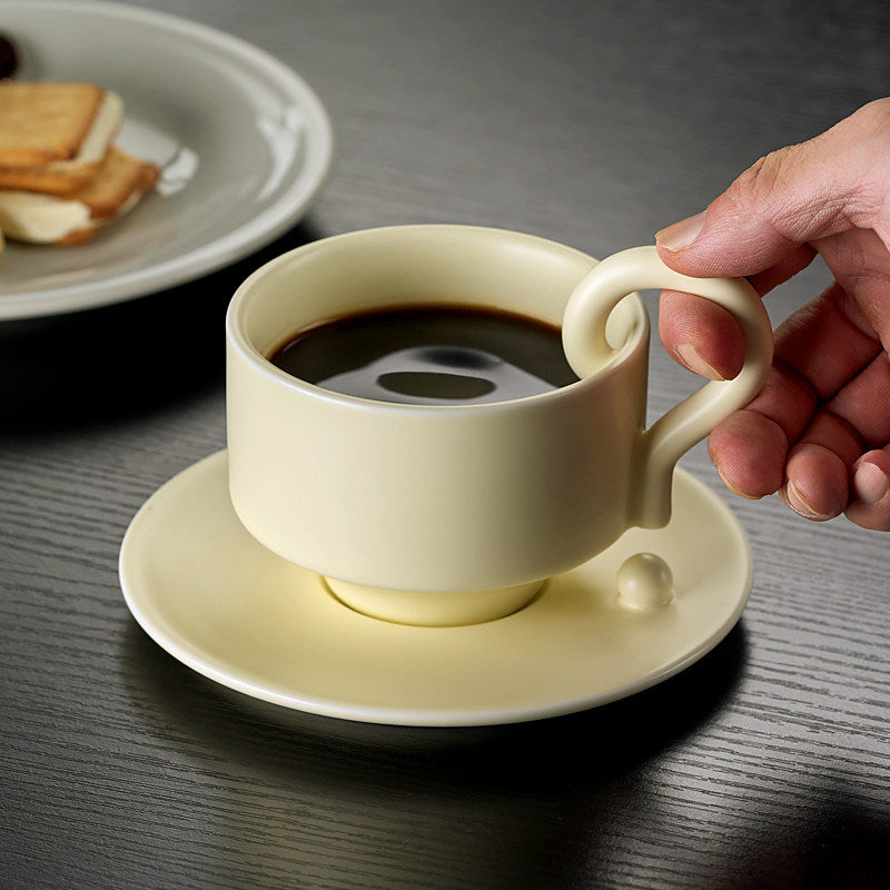 Tashiro Aesthetic Coffee Set - Niche, High-Beauty Cup & Saucer, Ideal Souvenir and Romantic Gift for Couples