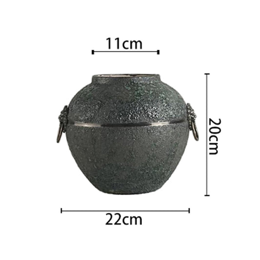 Rustic Unglazed Ceramic Vase - Handcrafted Wabi-Sabi Style for Zen Minimalist Home, Hotel & Hostel Decor (Perfect for Tabletop Floral Arrangements)