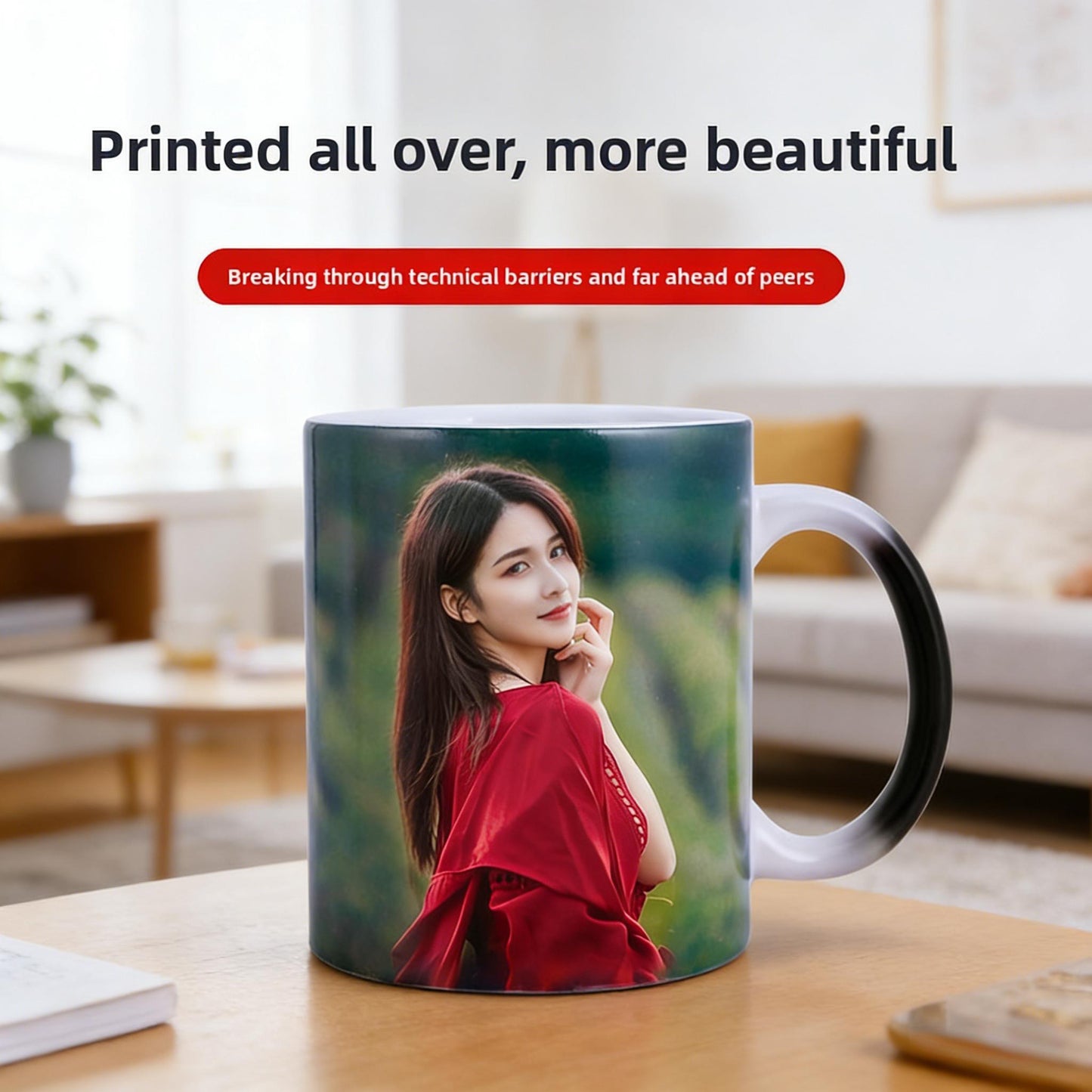Thermochromic Color Changing Mug - Custom Photo Ceramic Coffee Cup, Personalized Birthday Gift for Her, Him, Women or Men