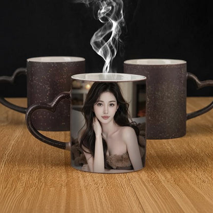 Heat-Activated Color Change Mug - Custom Photo Ceramic Cup, Personalized Gift for Men & Women