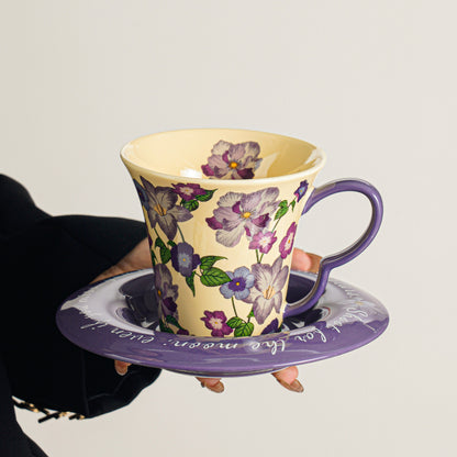 Coffee Cup and Saucer Set - Premium Delicate Tea Cup for Afternoon Tea, Latte, and Cappuccino