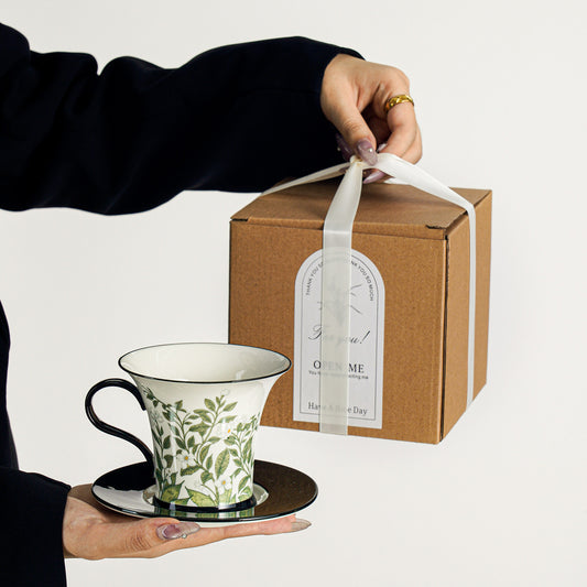 Premium Coffee Cup and Saucer Set - The Perfect Birthday Gift for Women, Men, or Teachers