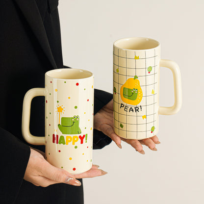 Elevated Graffiti Ceramic Mug - High-End Large Capacity Coffee Cup