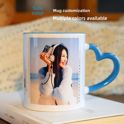 Custom Photo Mug, Personalized Ceramic Coffee Cup, Colorful Sublimation Mug with Name/Logo, Couple Birthday Anniversary Gift, Promotional Souvenir