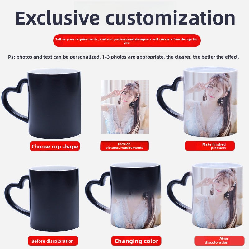 Heat-Activated Color Change Mug - Custom Photo Ceramic Cup, Personalized Gift for Men & Women