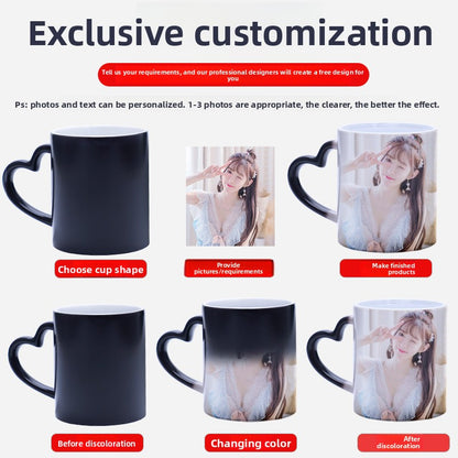 Heat-Activated Color Change Mug - Custom Photo Ceramic Cup, Personalized Gift for Men & Women