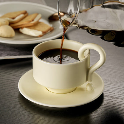 Tashiro Aesthetic Coffee Set - Niche, High-Beauty Cup & Saucer, Ideal Souvenir and Romantic Gift for Couples
