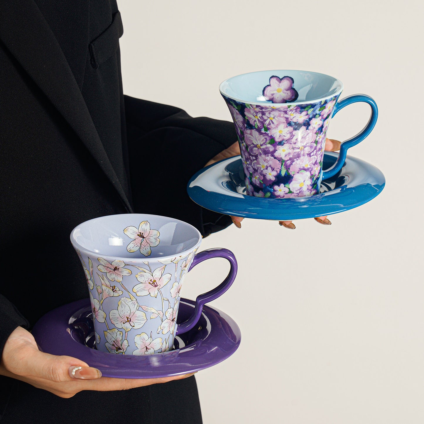 Coffee Cup and Saucer Set - Premium Delicate Tea Cup for Afternoon Tea, Latte, and Cappuccino