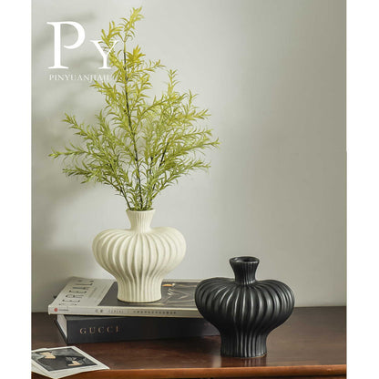 French Mid-Century Ceramic Vase - Elegant Hydroponic Planter & Decorative Flower Vase for Living Room, Home & Office