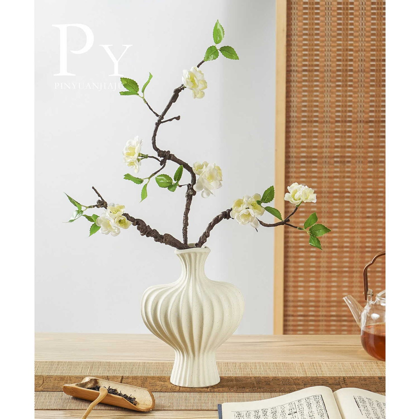 French Mid-Century Ceramic Vase - Elegant Hydroponic Planter & Decorative Flower Vase for Living Room, Home & Office
