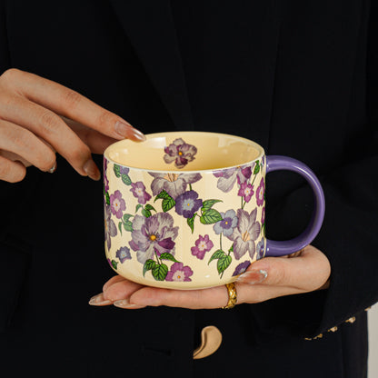 Floral Fantasy Mug - Elegant Ceramic Coffee Cup with Sophisticated Design