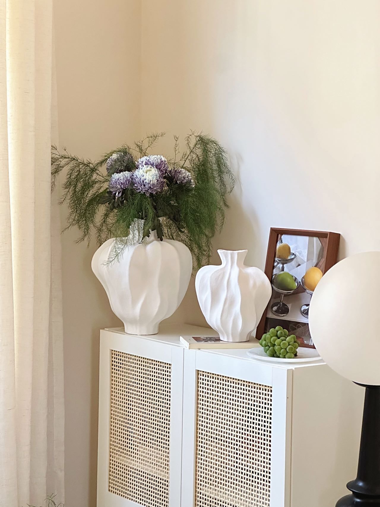 French Mid-Century Ceramic Vase - Elegant Hydroponic Planter & Decorative Flower Vase for Living Room, Home & Office