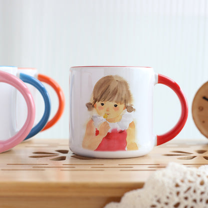 Vibrant DIY Photo Mug - Customizable White Ceramic Cup, Personalized Gift for Couples, Kids & Lovers