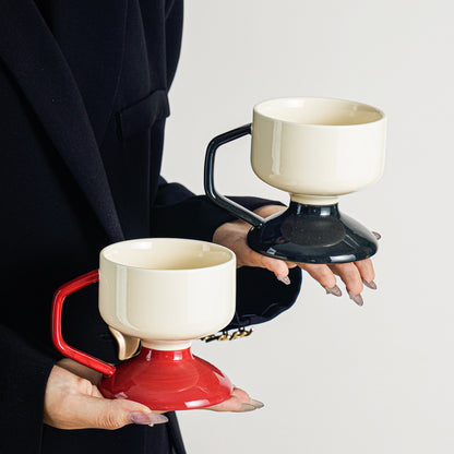 Chic Ceramic Mug - High Aesthetic Coffee Cup for Ice Cream & Beverage