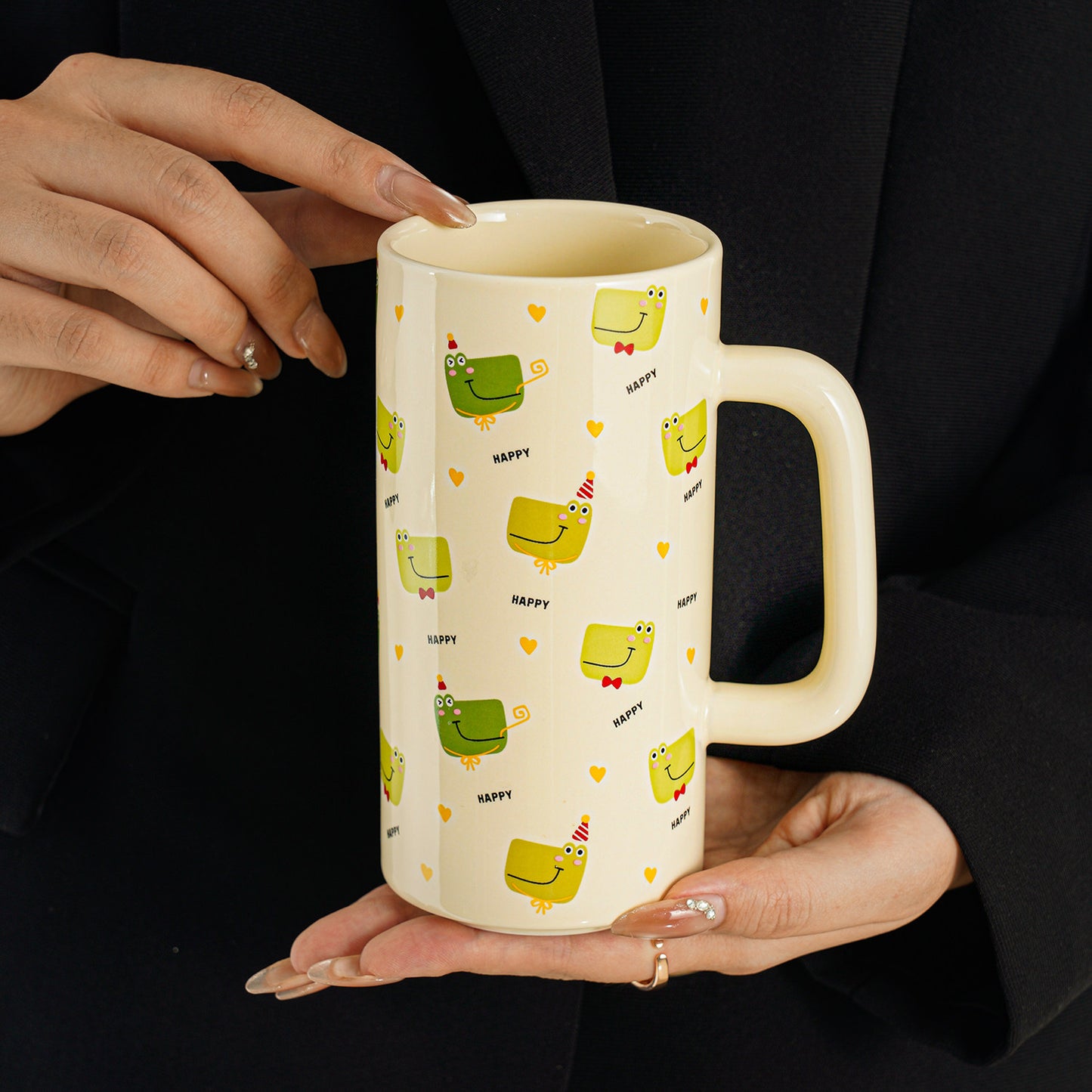 Elevated Graffiti Ceramic Mug - High-End Large Capacity Coffee Cup