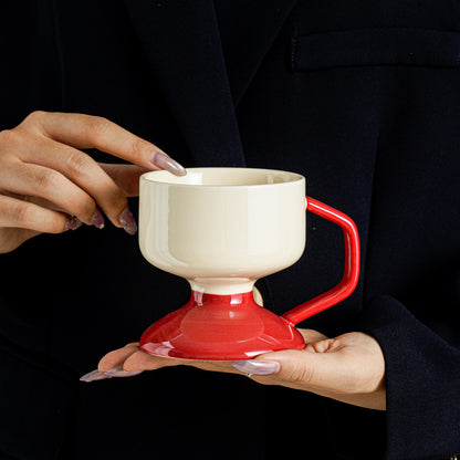 Chic Ceramic Mug - High Aesthetic Coffee Cup for Ice Cream & Beverage