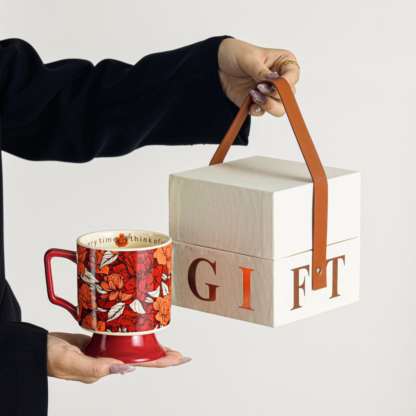 Peony High-End Ceramic Goblet - Large Capacity Coffee Mug for Women, Home & Afternoon Tea