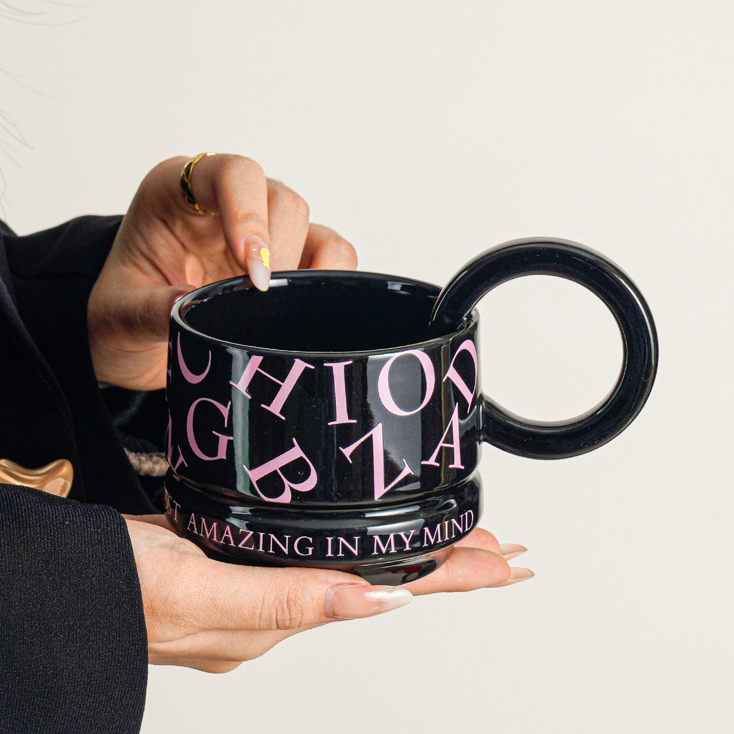 Elevated Couple Mug Set - Premium Delicate Ceramic Coffee Cup for Her, Home & Office Use