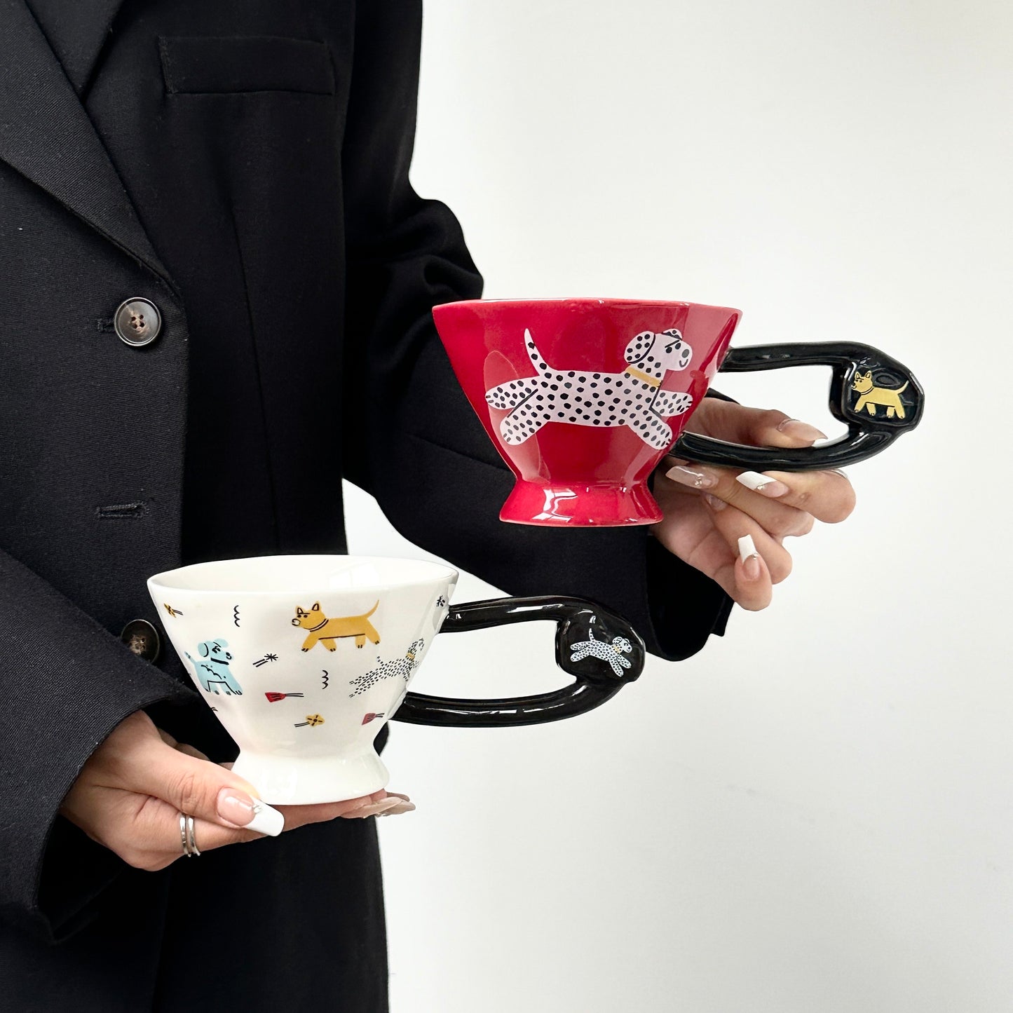 Stylish Ceramic Coffee Mug - Perfect Birthday Gift for Her, Artistic Design Women's Gift Set