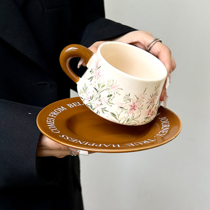 Bestie Gift Mug Set - Cute Ceramic Coffee Cup and Saucer, Perfect Corporate Gift for Women, Client Giveaway, Opening Party