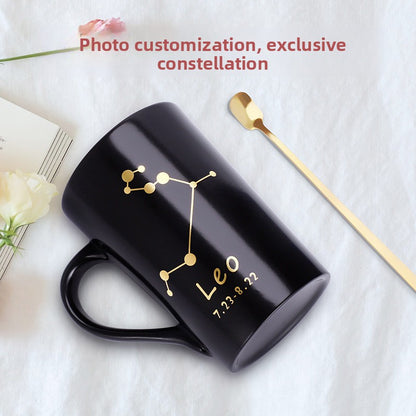 Custom Zodiac Photo Mug - Heat Change Color Ceramic Coffee Cup, Personalized Logo Gift for Him or Her