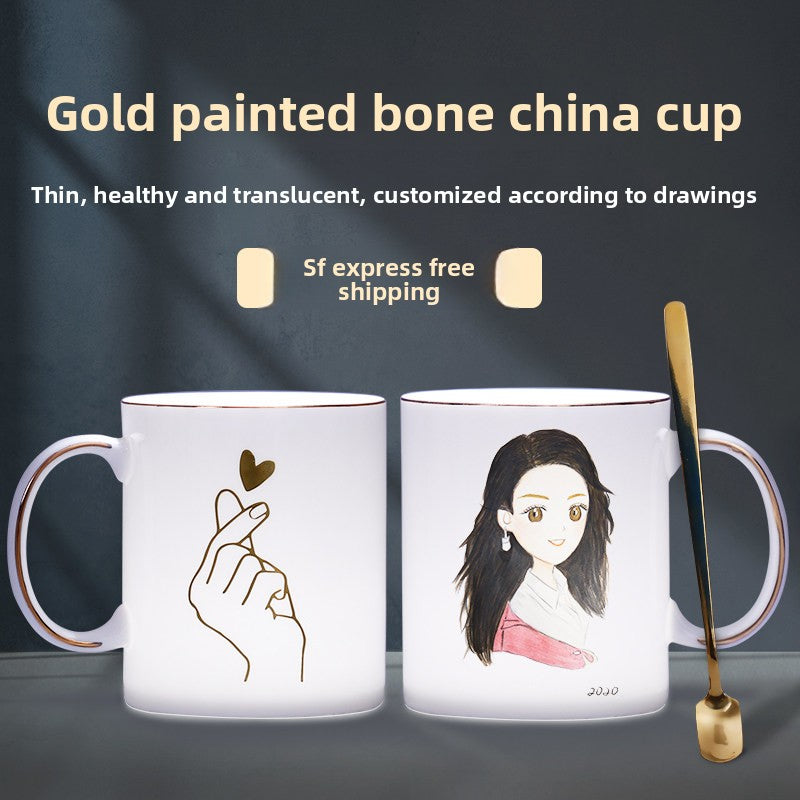 Premium Custom Print Mug - DIY Trendy Ceramic Coffee Cup, Personalized with Logo, QR Code, or Photo, Fine Bone China Water Tumbler