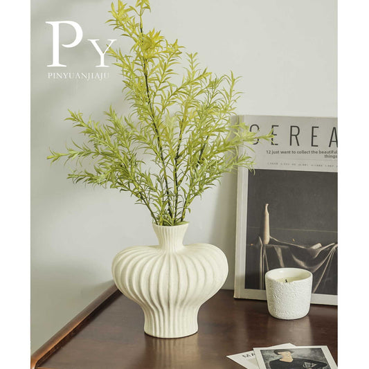 French Mid-Century Ceramic Vase - Elegant Hydroponic Planter & Decorative Flower Vase for Living Room, Home & Office