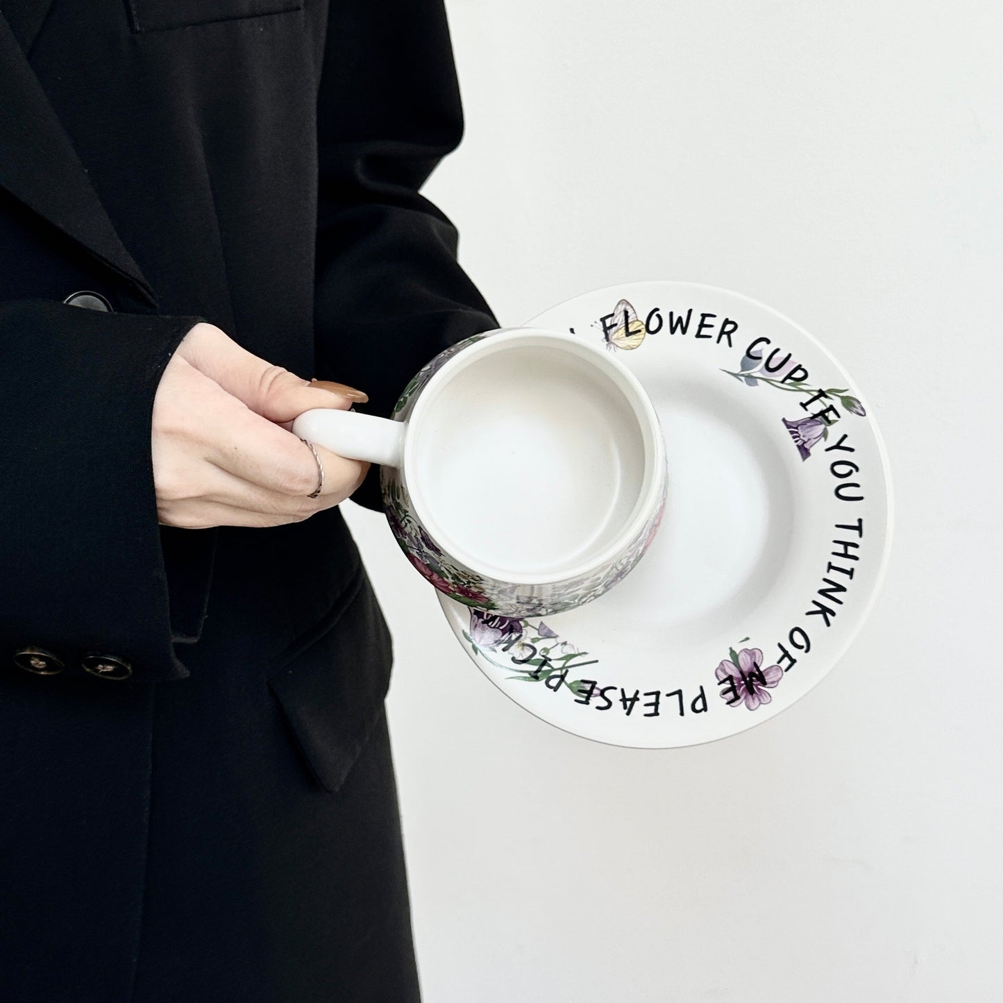Elegant Coffee Cup and Saucer - Premium Porcelain Mug