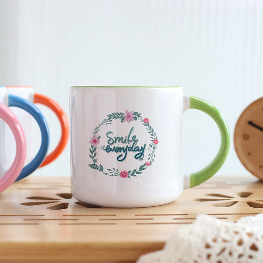 Vibrant DIY Photo Mug - Customizable White Ceramic Cup, Personalized Gift for Couples, Kids & Lovers
