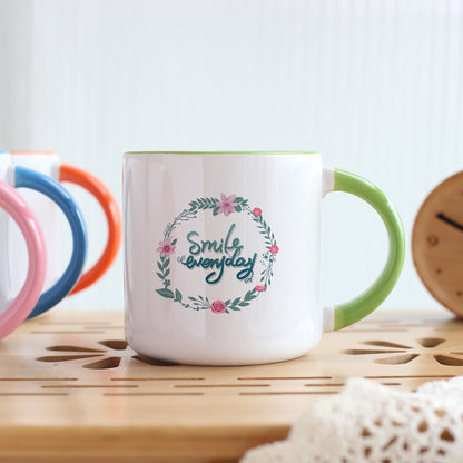 Vibrant DIY Photo Mug - Customizable White Ceramic Cup, Personalized Gift for Couples, Kids & Lovers