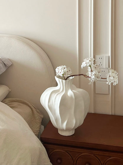 French Mid-Century Ceramic Vase - Elegant Hydroponic Planter & Decorative Flower Vase for Living Room, Home & Office