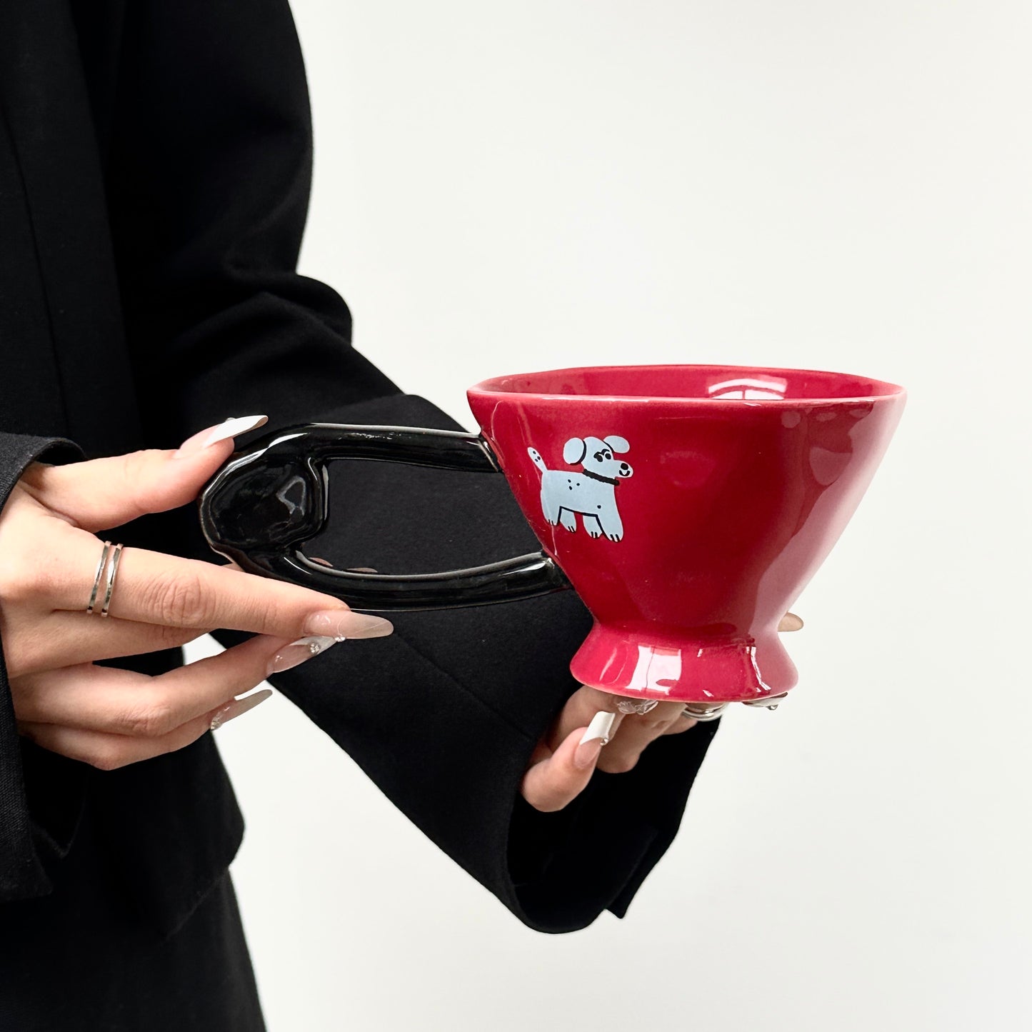 Stylish Ceramic Coffee Mug - Perfect Birthday Gift for Her, Artistic Design Women's Gift Set