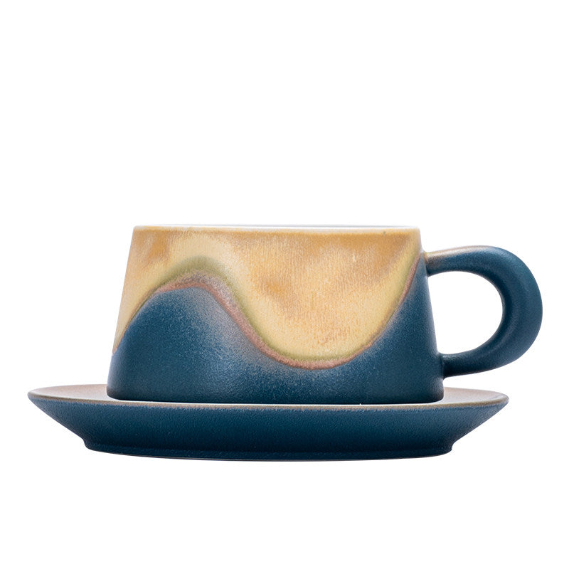 Jianshan Series Couple Coffee Mugs - High-End Ceramic Tea Cups, Souvenir Gift Set, Water Mugs with Spoon and Coaster