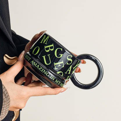 Elevated Couple Mug Set - Premium Delicate Ceramic Coffee Cup for Her, Home & Office Use