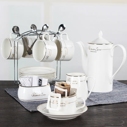 High Aesthetic Bone China Coffee Cup Set - Premium Ceramic Tea Set, Elegant European Style Afternoon Tea & Coffee Ware