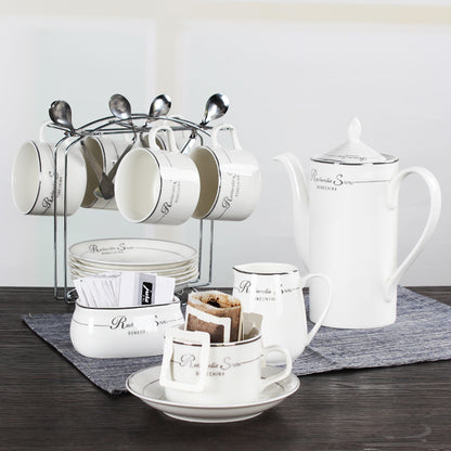 High Aesthetic Bone China Coffee Cup Set - Premium Ceramic Tea Set, Elegant European Style Afternoon Tea & Coffee Ware