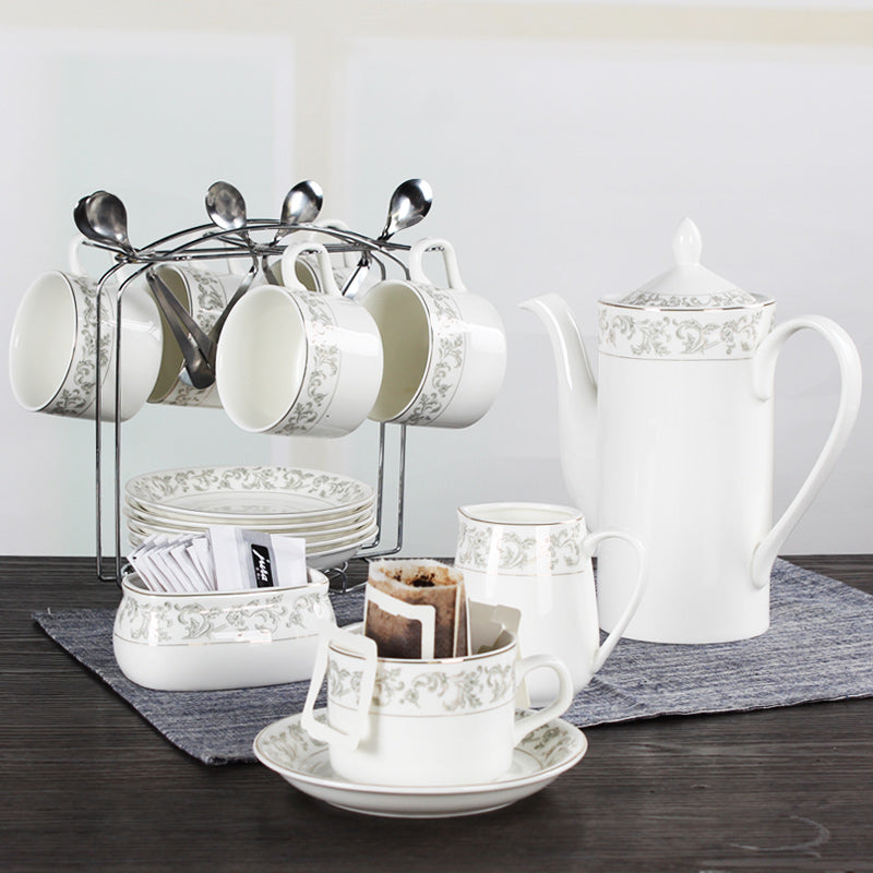 High Aesthetic Bone China Coffee Cup Set - Premium Ceramic Tea Set, Elegant European Style Afternoon Tea & Coffee Ware