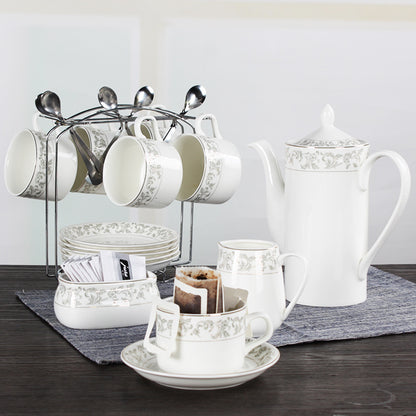 High Aesthetic Bone China Coffee Cup Set - Premium Ceramic Tea Set, Elegant European Style Afternoon Tea & Coffee Ware