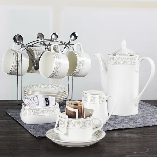 High Aesthetic Bone China Coffee Cup Set - Premium Ceramic Tea Set, Elegant European Style Afternoon Tea & Coffee Ware