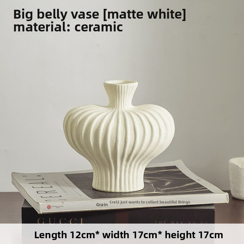 French Mid-Century Ceramic Vase - Elegant Hydroponic Planter & Decorative Flower Vase for Living Room, Home & Office