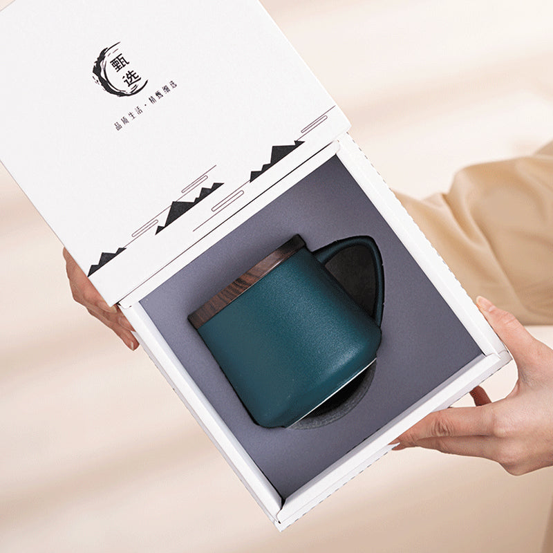 Custom Logo Mug, Engraved Ceramic Coffee Cup, Office Water Mug, Tea Tumbler, Personalized Gift Set, Sublimation Blank Cup