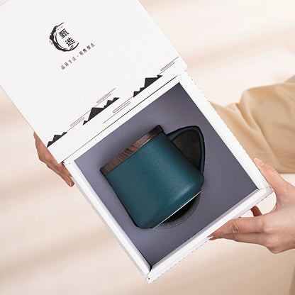 Custom Logo Mug, Engraved Ceramic Coffee Cup, Office Water Mug, Tea Tumbler, Personalized Gift Set, Sublimation Blank Cup