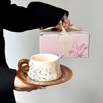 Bestie Gift Mug Set - Cute Ceramic Coffee Cup and Saucer, Perfect Corporate Gift for Women, Client Giveaway, Opening Party