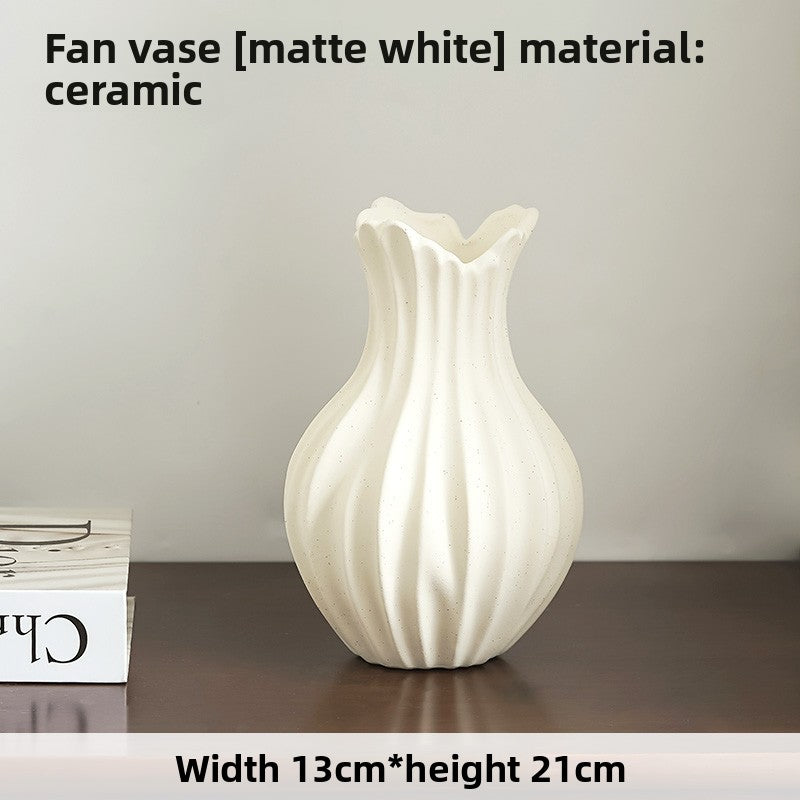 French Mid-Century Ceramic Vase - Elegant Hydroponic Planter & Decorative Flower Vase for Living Room, Home & Office