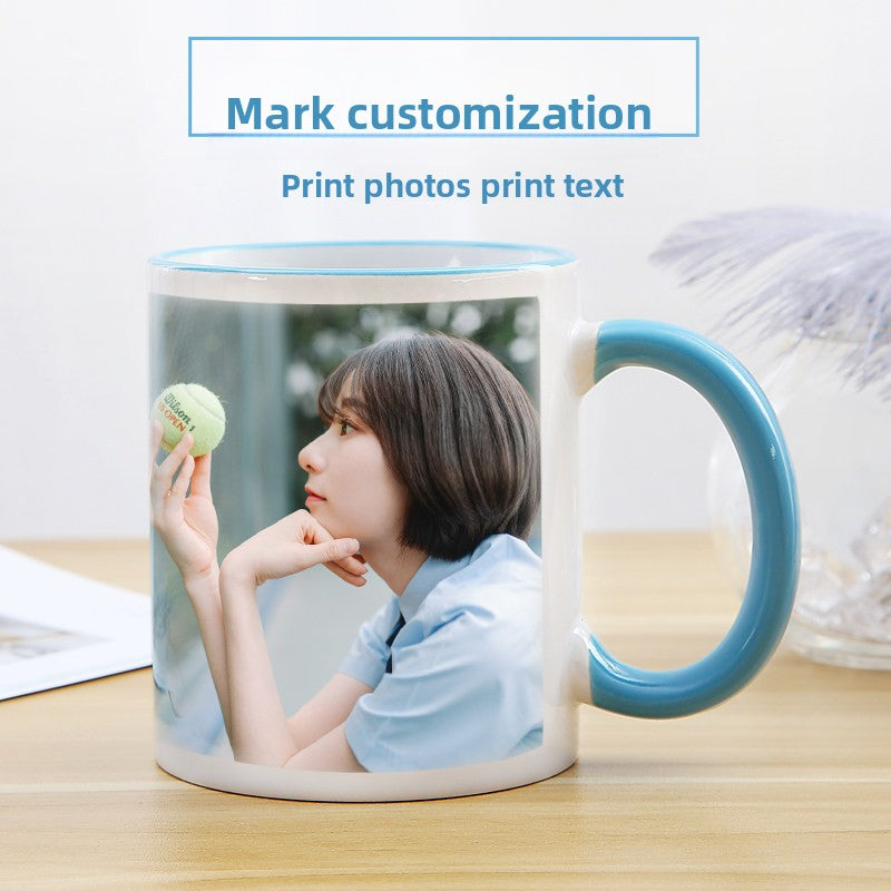 Custom Photo Mug, Personalized Ceramic Coffee Cup, Colorful Sublimation Mug with Name/Logo, Couple Birthday Anniversary Gift, Promotional Souvenir
