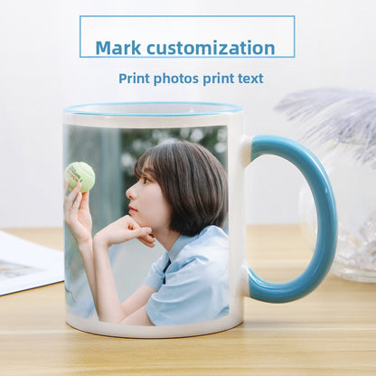 Custom Photo Mug, Personalized Ceramic Coffee Cup, Colorful Sublimation Mug with Name/Logo, Couple Birthday Anniversary Gift, Promotional Souvenir