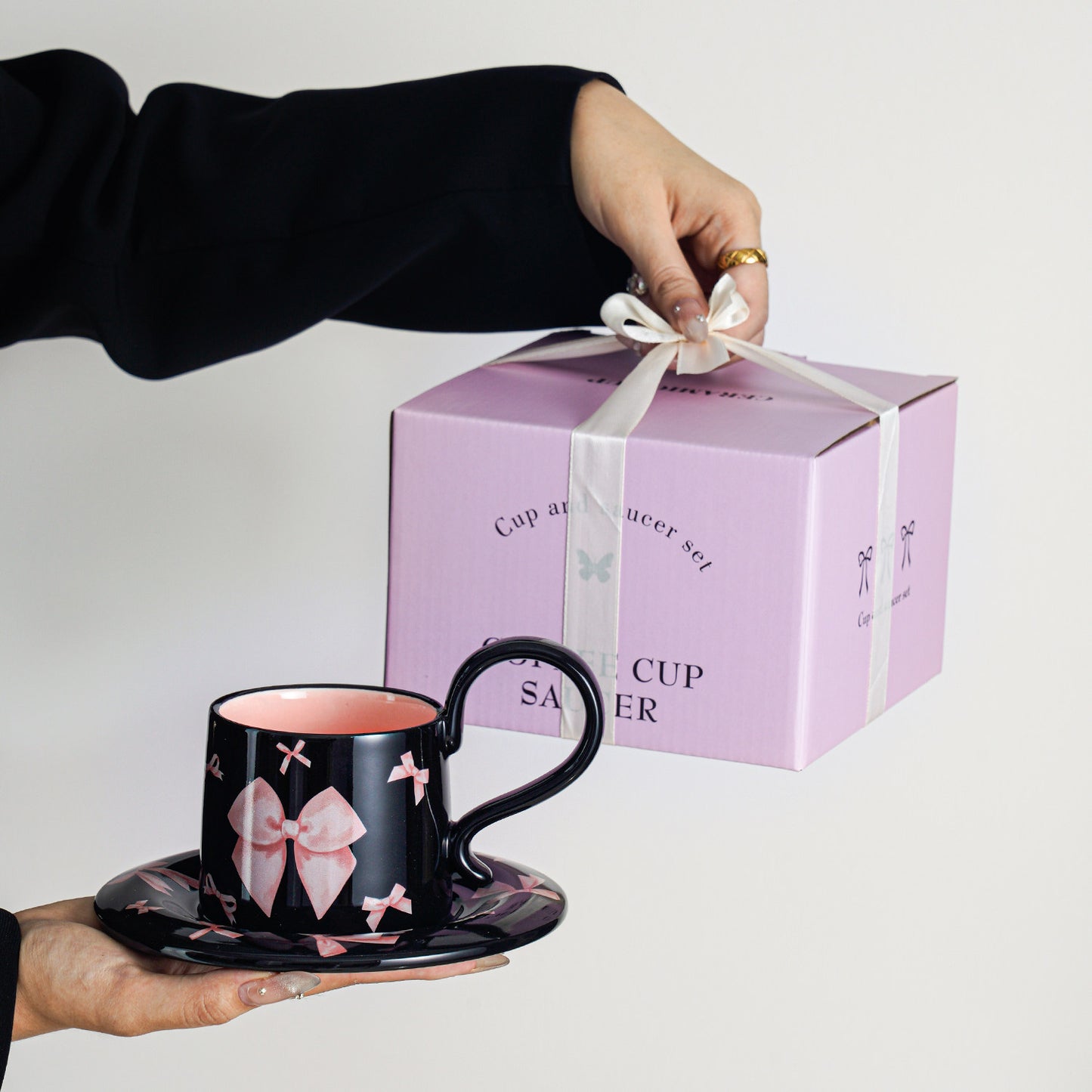 Sophisticated Ceramic Coffee Cup and Saucer Set