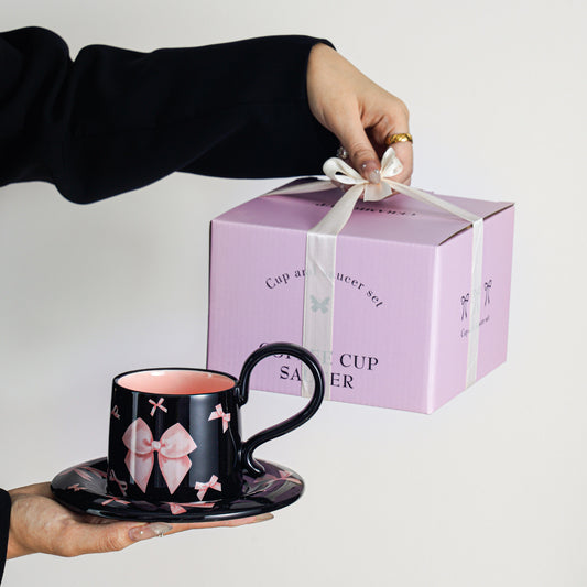 Sophisticated Ceramic Coffee Cup and Saucer Set