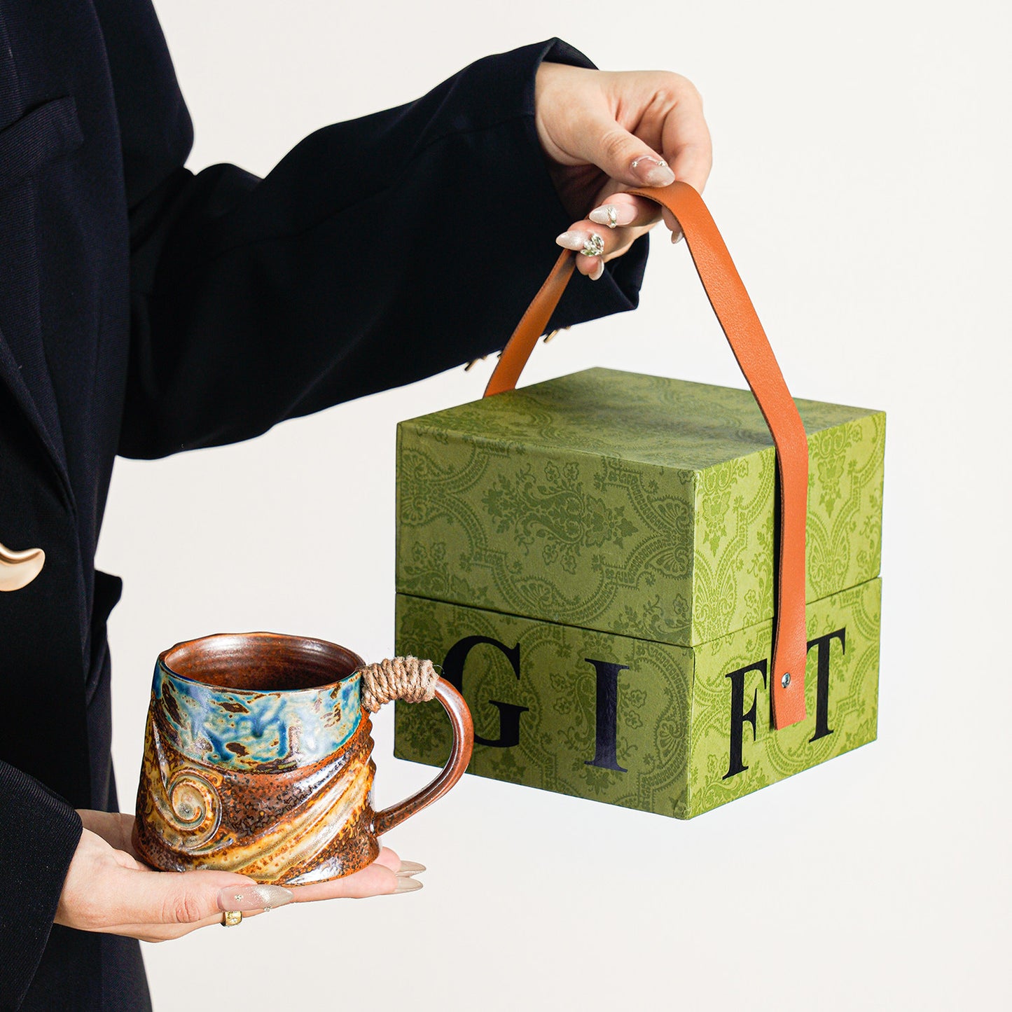 Premium Crystalline Glaze Mug Set - Elegant Vintage Ceramic Coffee Cup