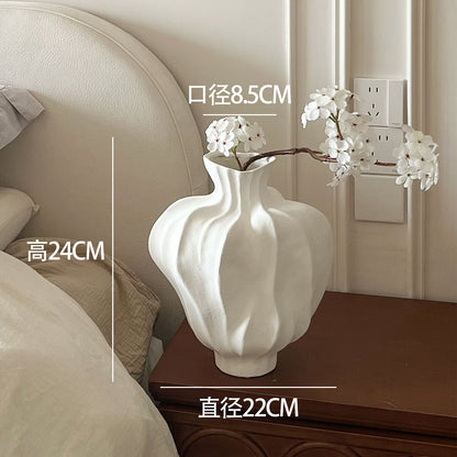 French Mid-Century Ceramic Vase - Elegant Hydroponic Planter & Decorative Flower Vase for Living Room, Home & Office